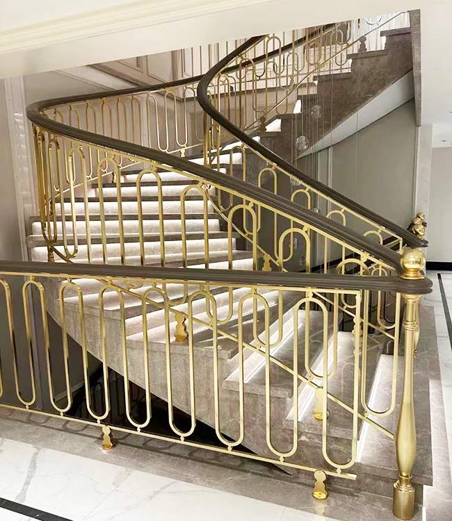 Luxury Design Aluminum Carved Stair Handrail